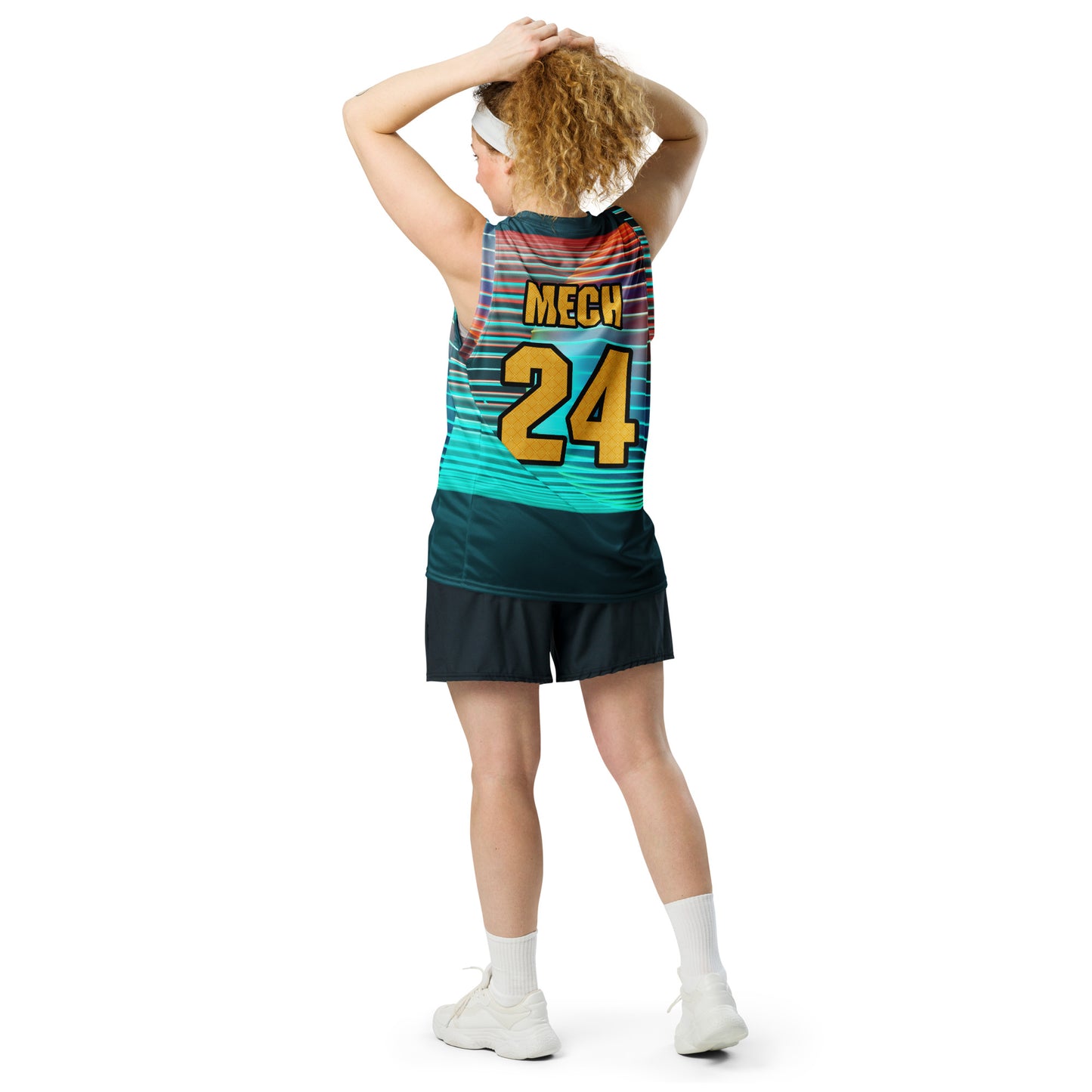 Mech Bushido Guardian - Recycled unisex basketball jersey - Neopolitan