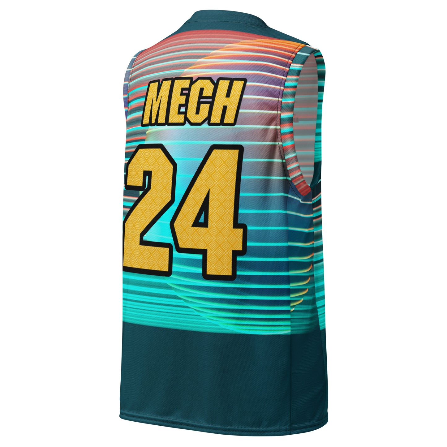 Mech Bushido Guardian - Recycled unisex basketball jersey - Neopolitan