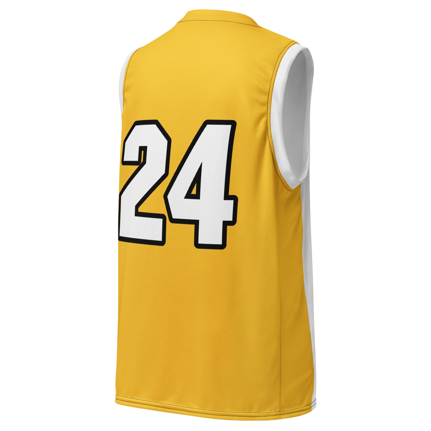 Zephyrion - Recycled unisex basketball jersey - white and gold