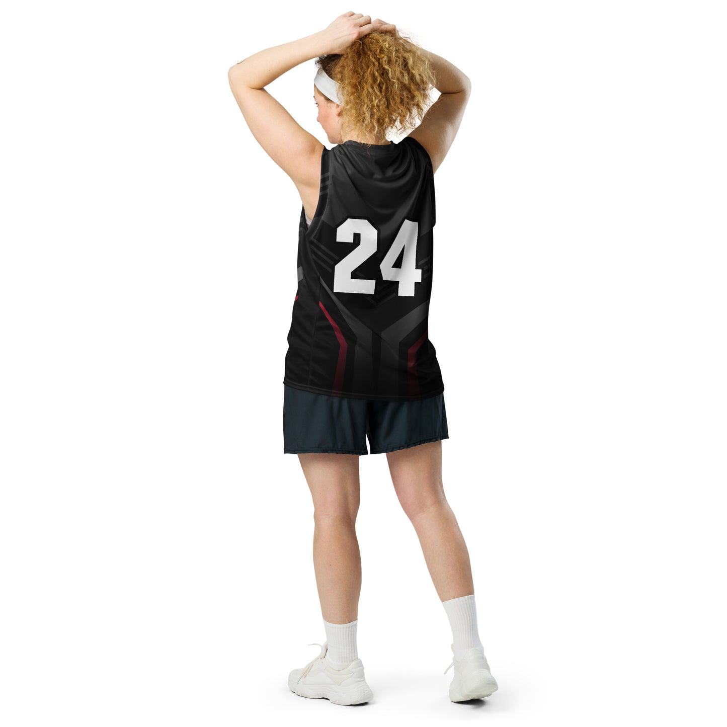 Zephyrion - Recycled unisex basketball jersey - Black