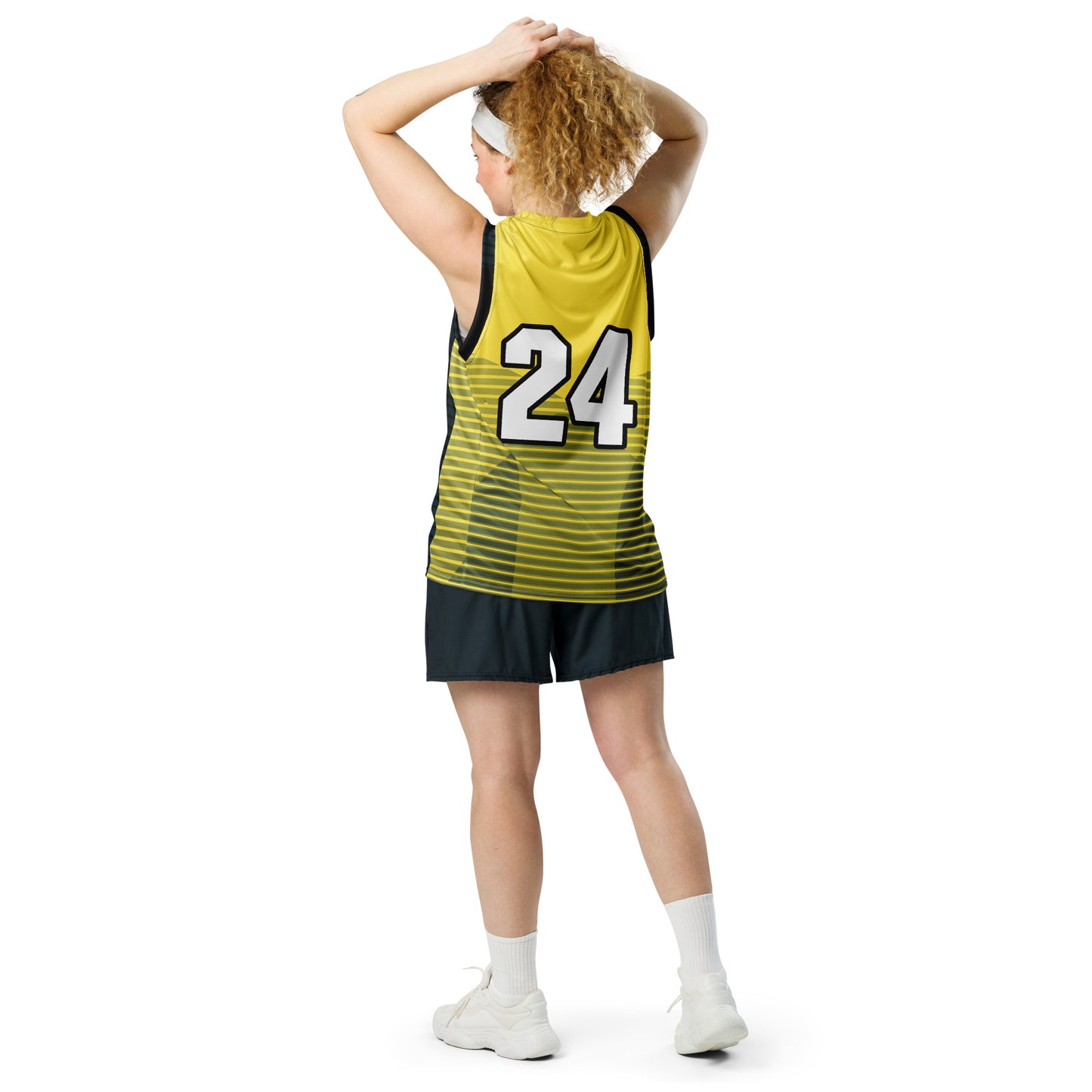 Zephyrion - Recycled unisex basketball jersey - Black and Gold