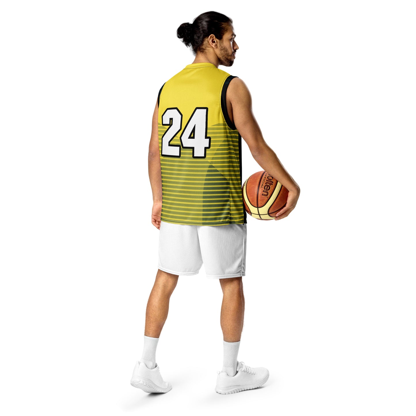 Zephyrion - Recycled unisex basketball jersey - Black and Gold