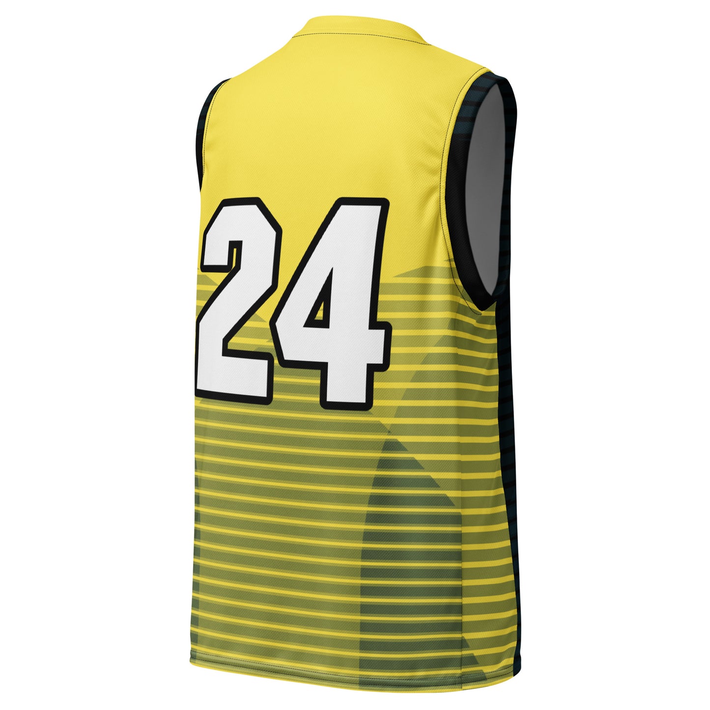 Zephyrion - Recycled unisex basketball jersey - Black and Gold