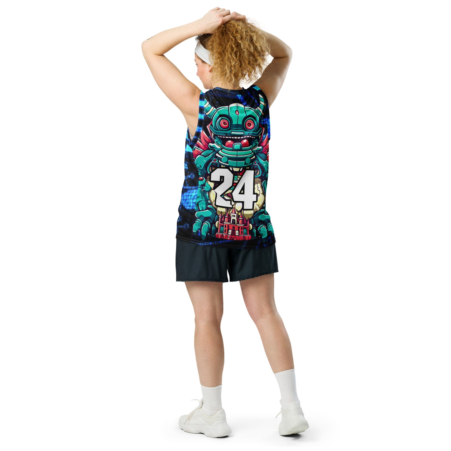 Toy Town Watchman - Recycled unisex basketball jersey - Digital Pulse Colorway