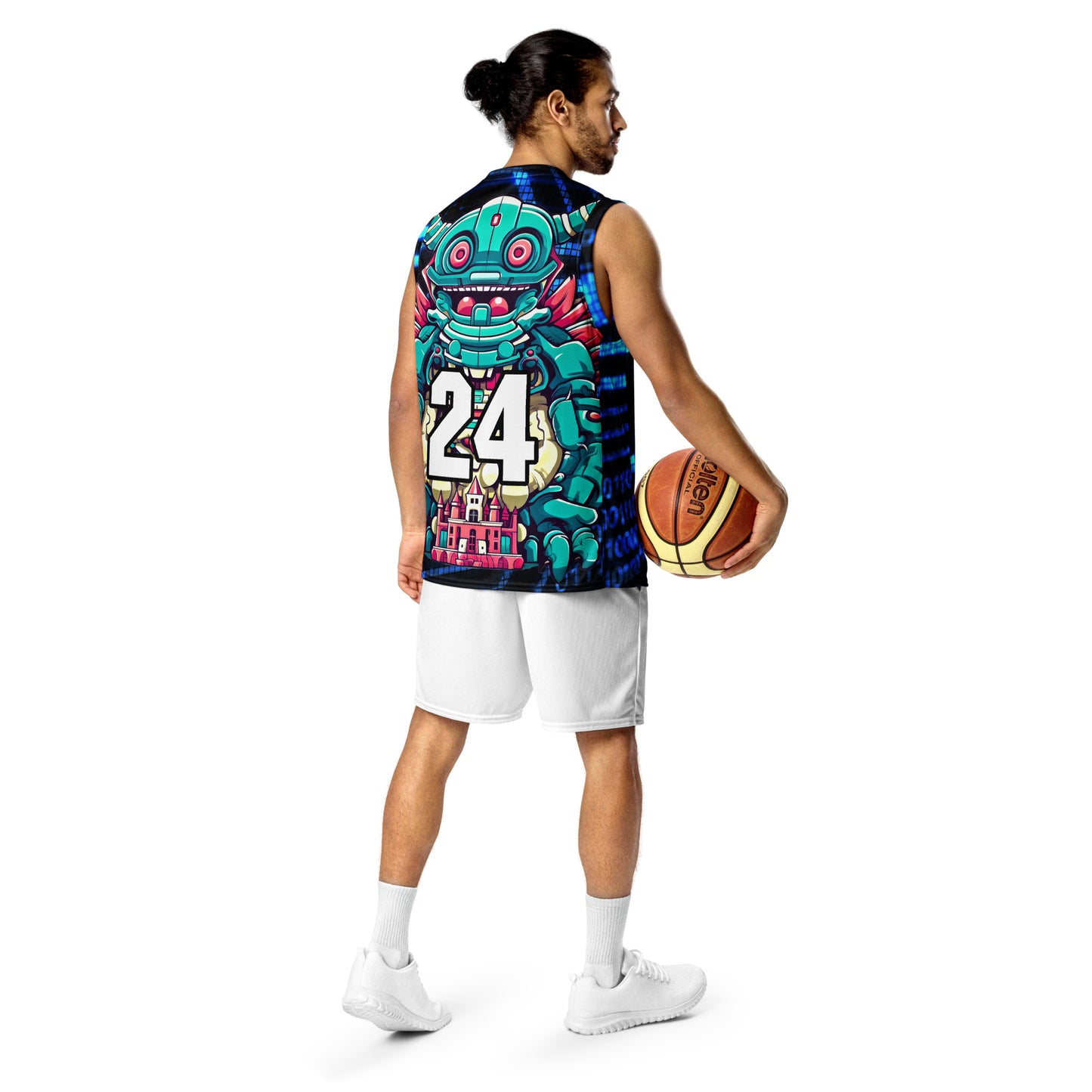 Toy Town Watchman - Recycled unisex basketball jersey - Digital Pulse Colorway