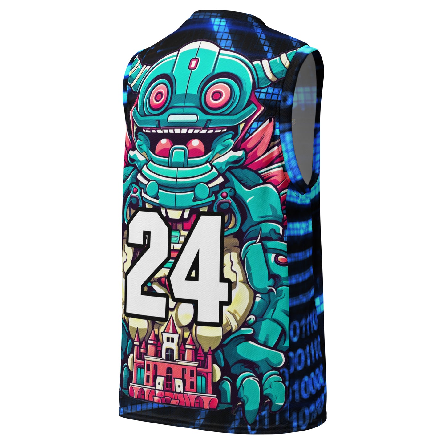 Toy Town Watchman - Recycled unisex basketball jersey - Digital Pulse Colorway