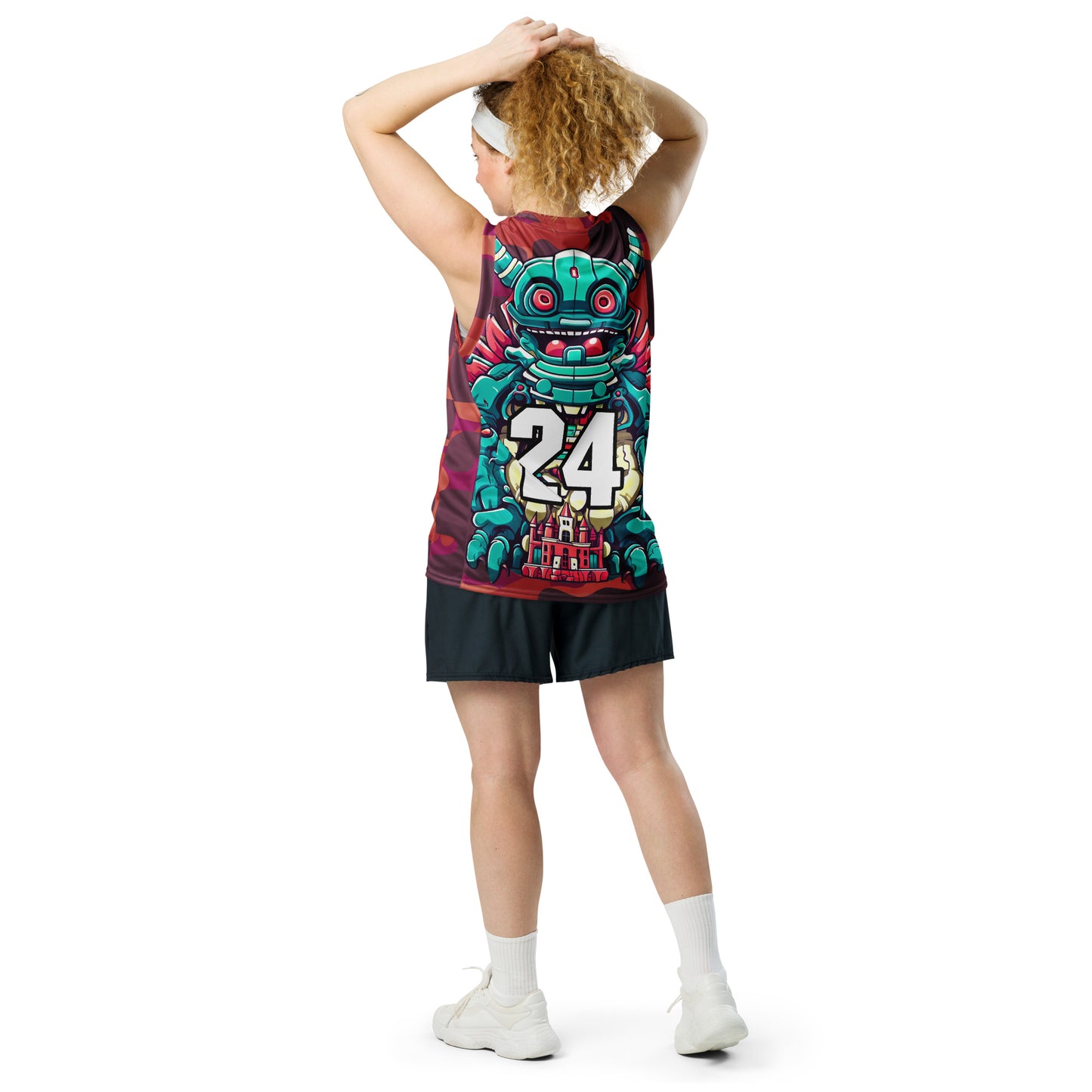 Toy Town Watchman - Recycled unisex basketball jersey - Inferno Camo Colorway