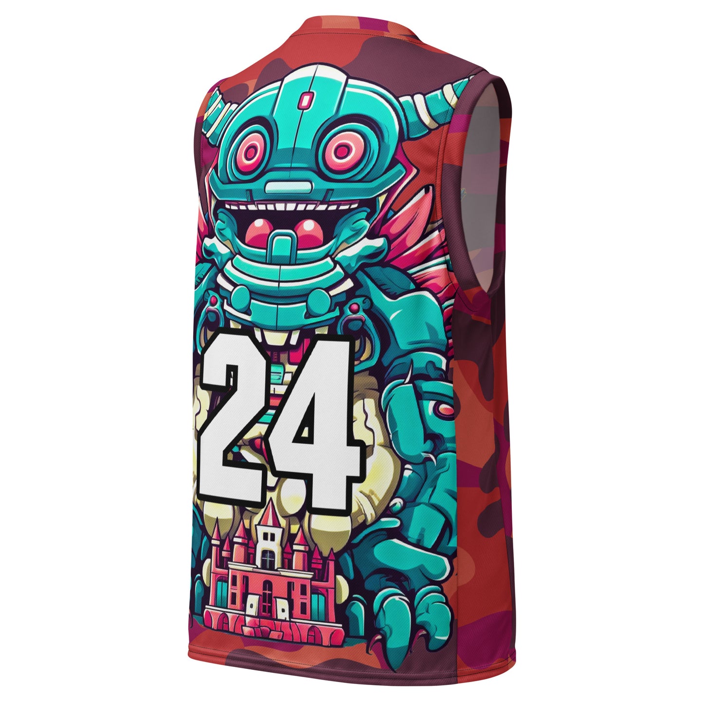 Toy Town Watchman - Recycled unisex basketball jersey - Inferno Camo Colorway