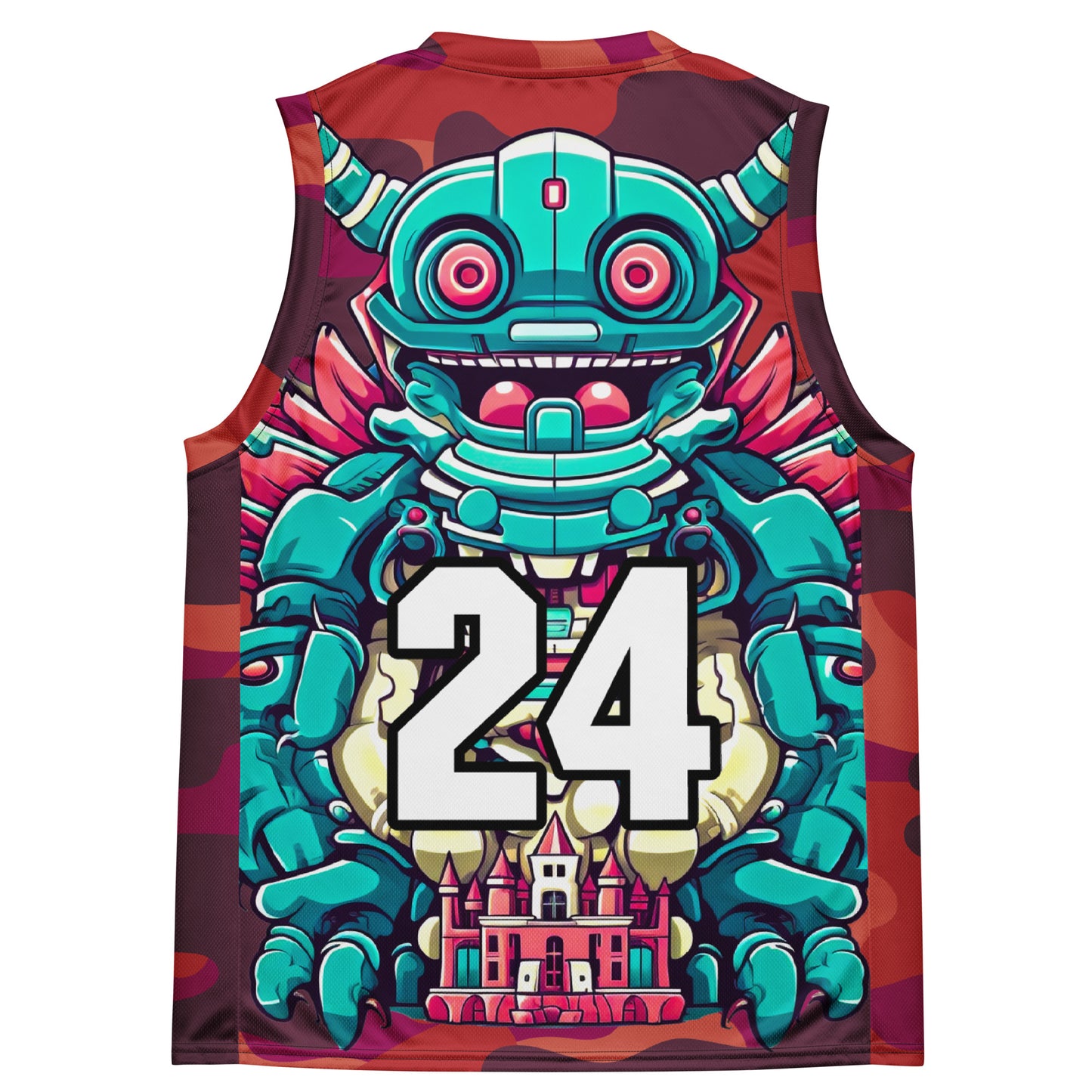 Toy Town Watchman - Recycled unisex basketball jersey - Inferno Camo Colorway