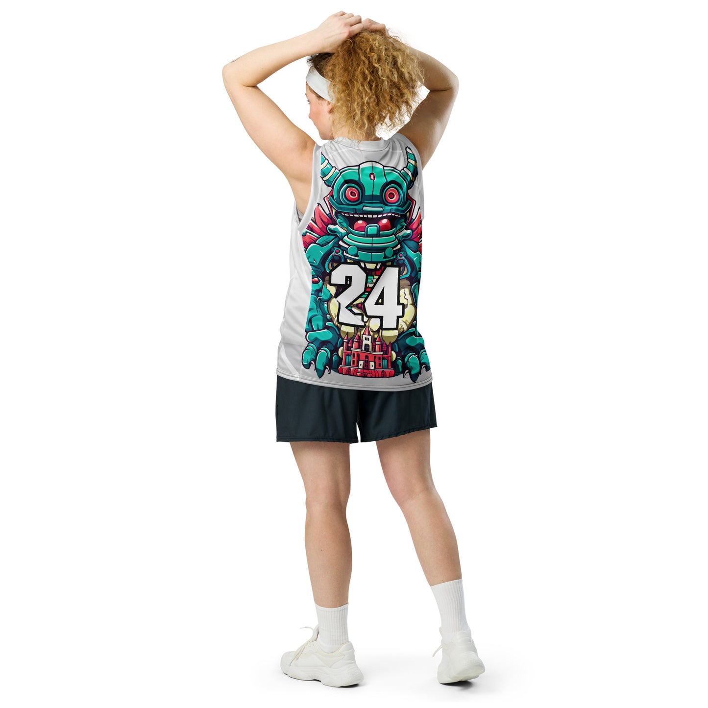 Toy Town Watchman - Recycled unisex basketball jersey - Ivory Vortex