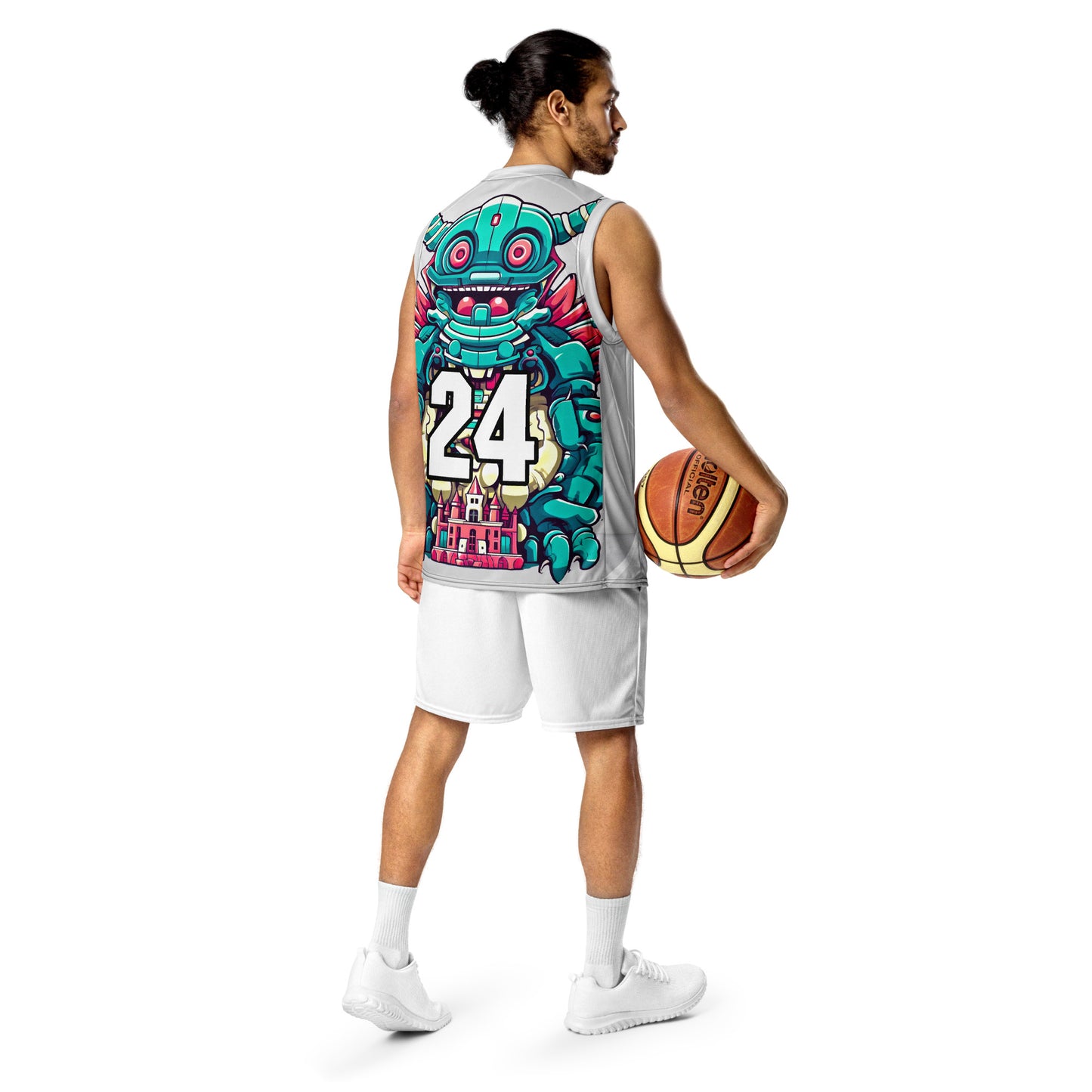 Toy Town Watchman - Recycled unisex basketball jersey - Ivory Vortex