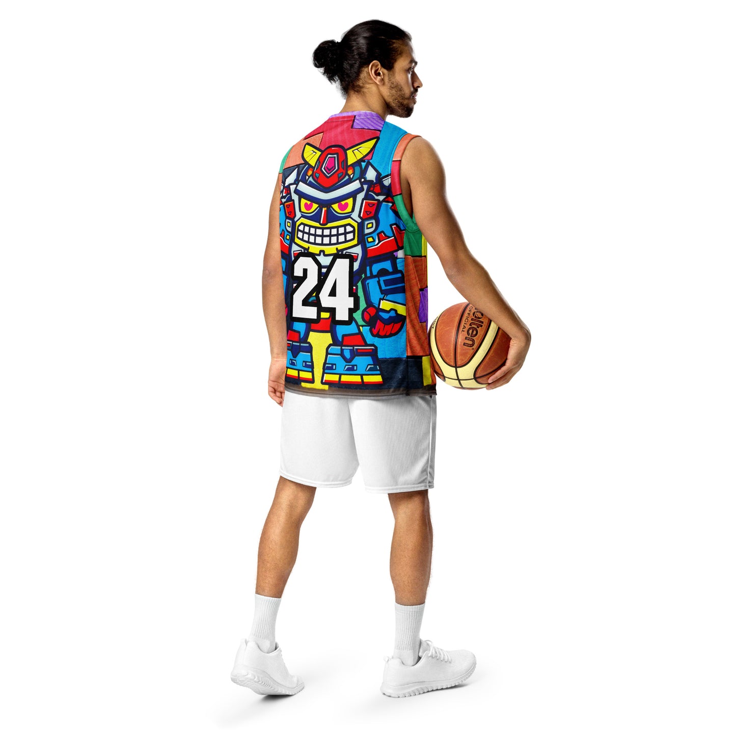 Robo Ranger - Recycled unisex basketball jersey - Block Fusion Colorway