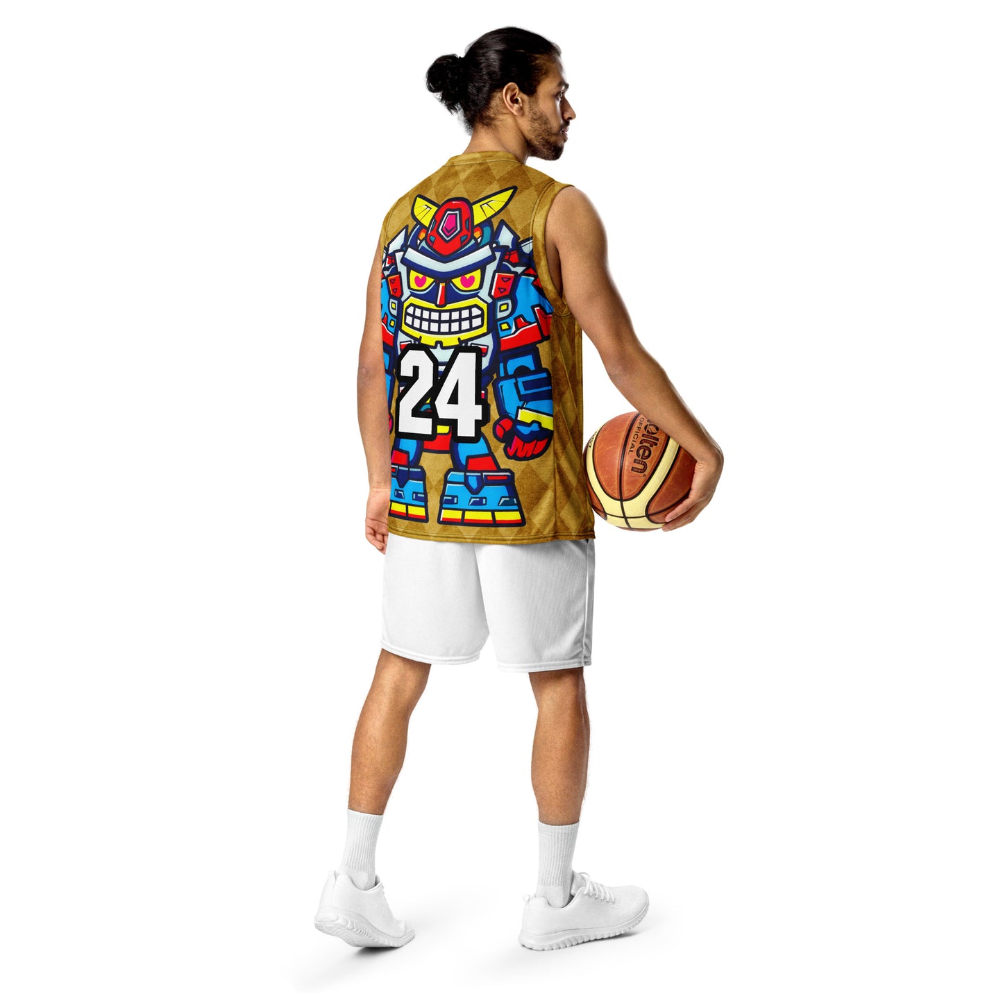 Robo Ranger - Recycled unisex basketball jersey - Golden Argyle