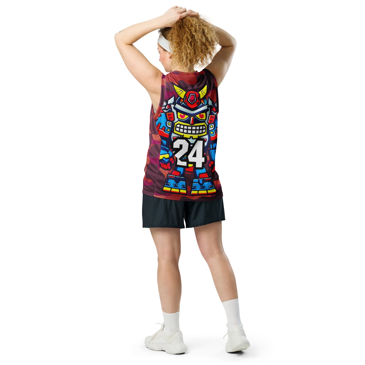 Robo Ranger - Recycled unisex basketball jersey - Inferno Camo