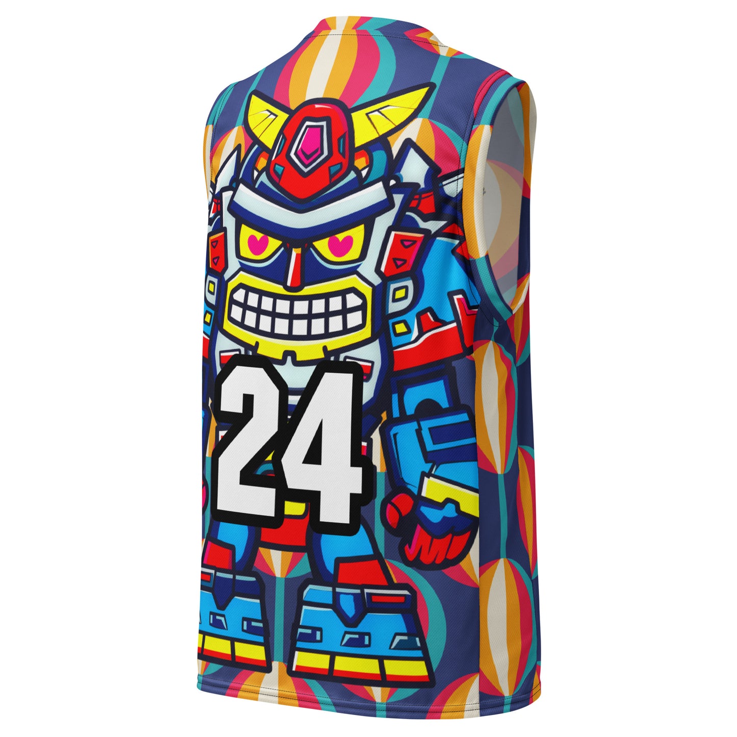 Robo Ranger - Recycled unisex basketball jersey - Retro Carnival Colorway