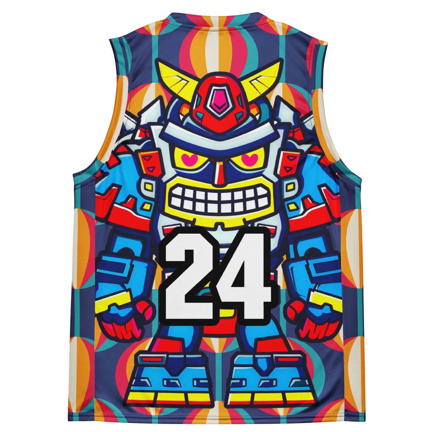 Robo Ranger - Recycled unisex basketball jersey - Retro Carnival Colorway