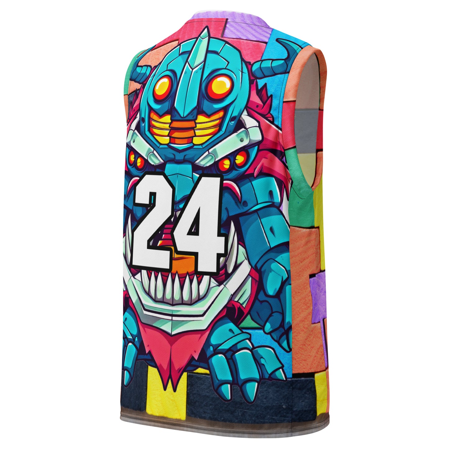 Rex the Reactor Watcher - Recycled unisex basketball jersey - Block Fusion Colorway