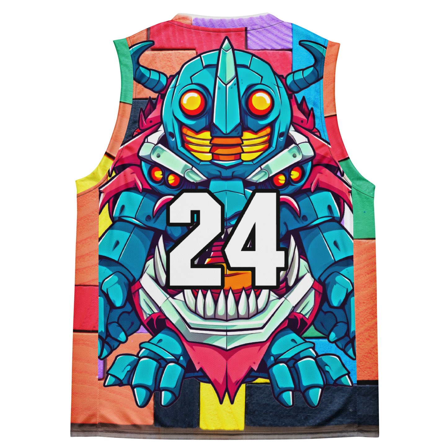 Rex the Reactor Watcher - Recycled unisex basketball jersey - Block Fusion Colorway