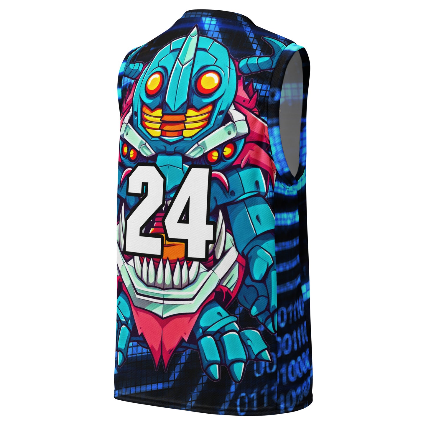 Rex the Reactor Watcher - Recycled unisex basketball jersey - Digital Pulse