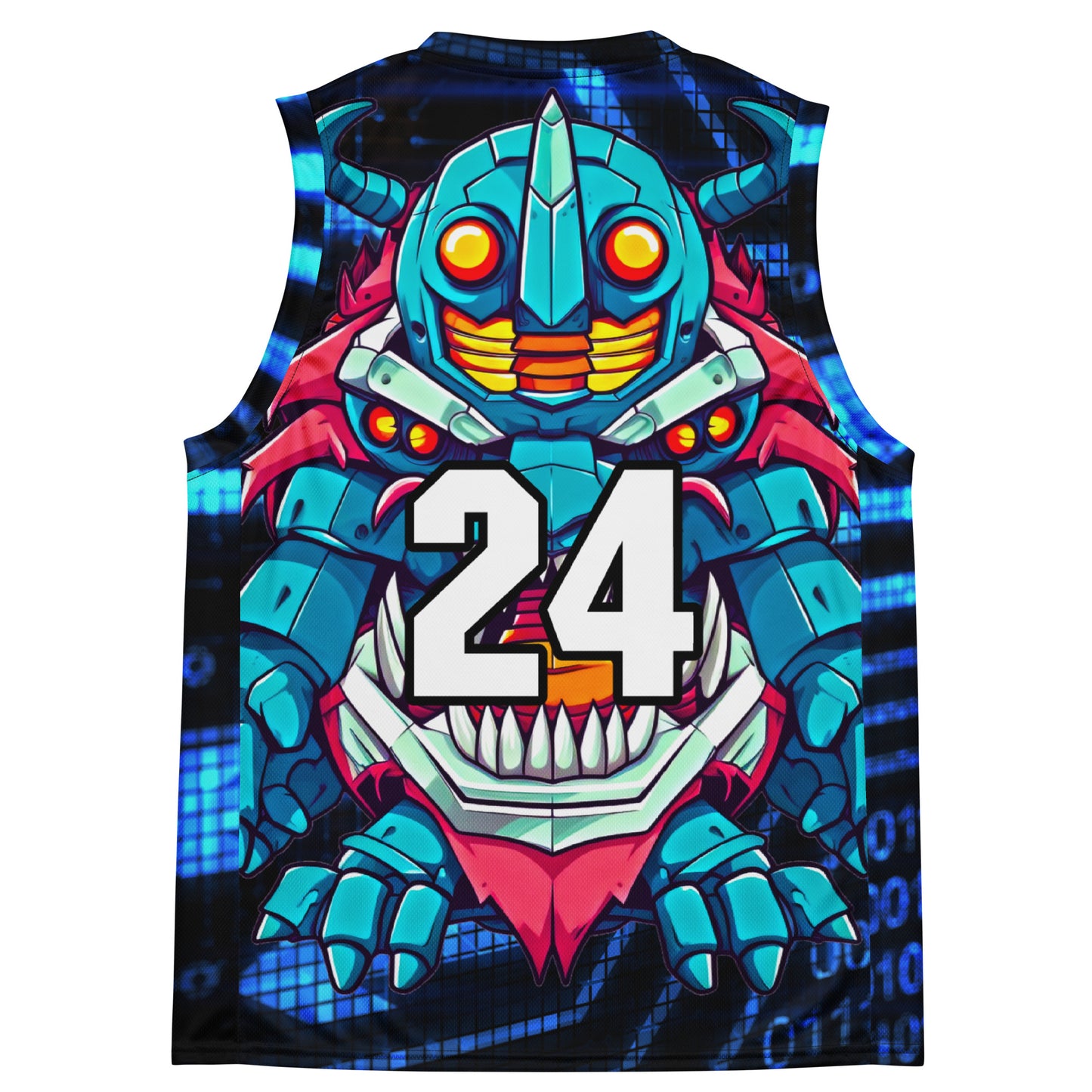 Rex the Reactor Watcher - Recycled unisex basketball jersey - Digital Pulse