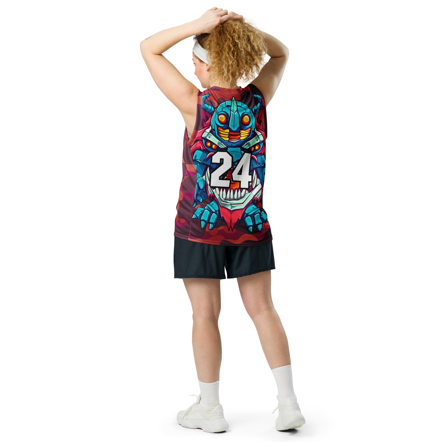 Rex the Reactor Watcher - Recycled unisex basketball jersey - Inferno Camo Colorway