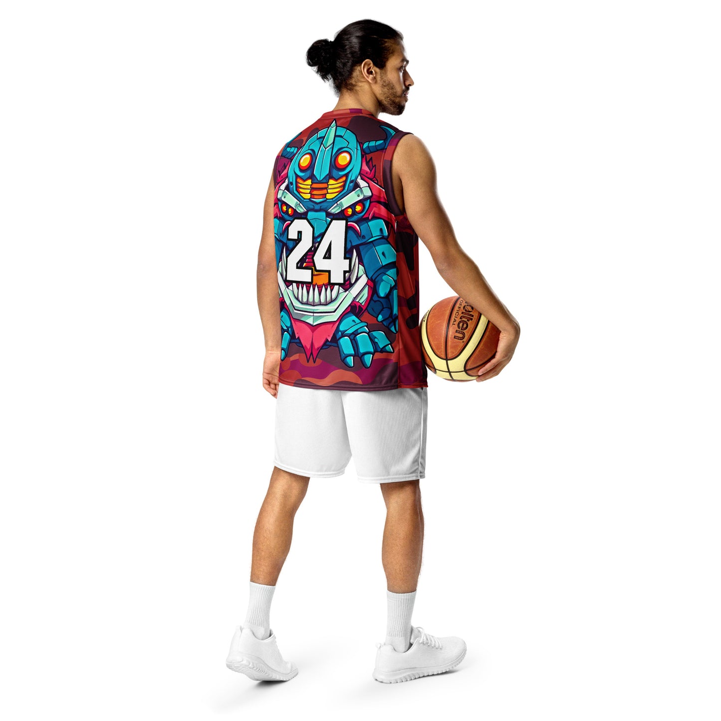 Rex the Reactor Watcher - Recycled unisex basketball jersey - Inferno Camo Colorway