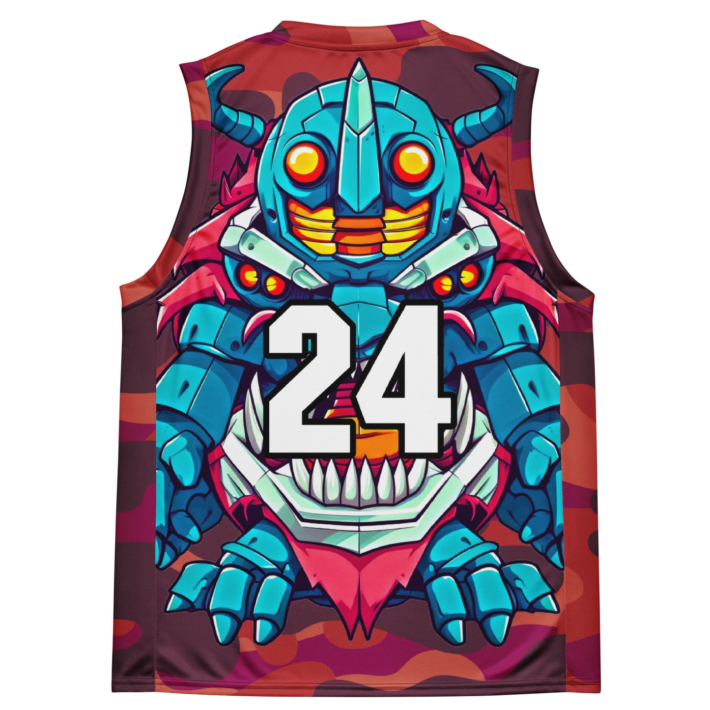 Rex the Reactor Watcher - Recycled unisex basketball jersey - Inferno Camo Colorway