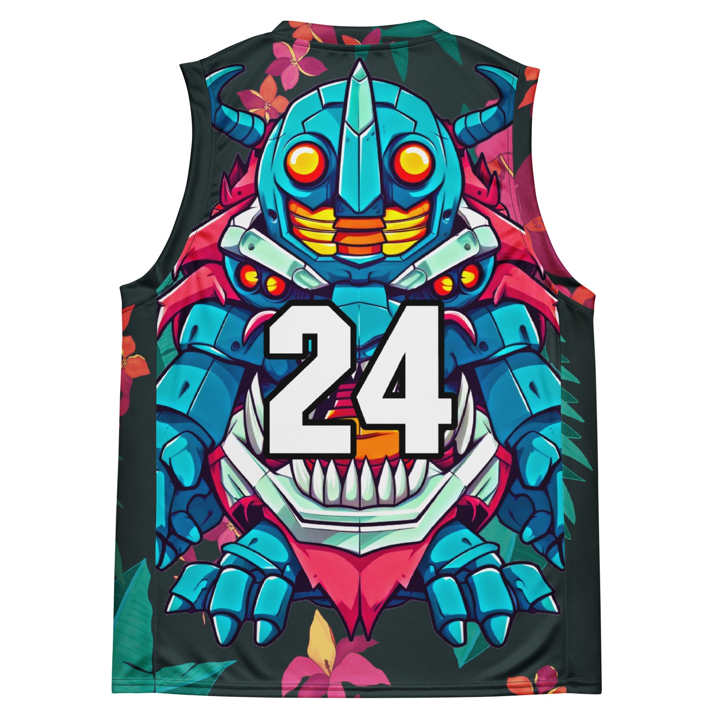 Rex the Reactor Watcher - Recycled unisex basketball jersey - Midnight Jungle