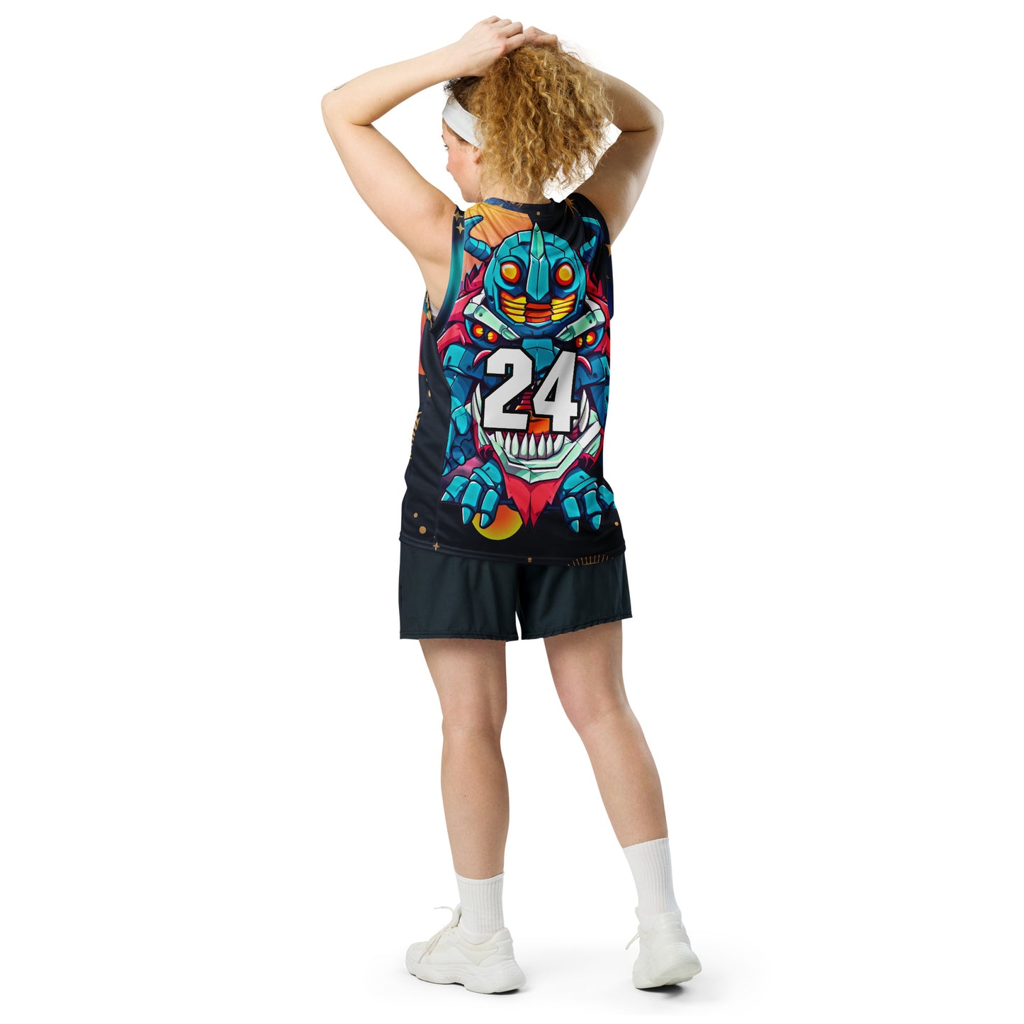 Rex the Reactor Watcher - Recycled unisex basketball jersey - Nebula Night Colorway