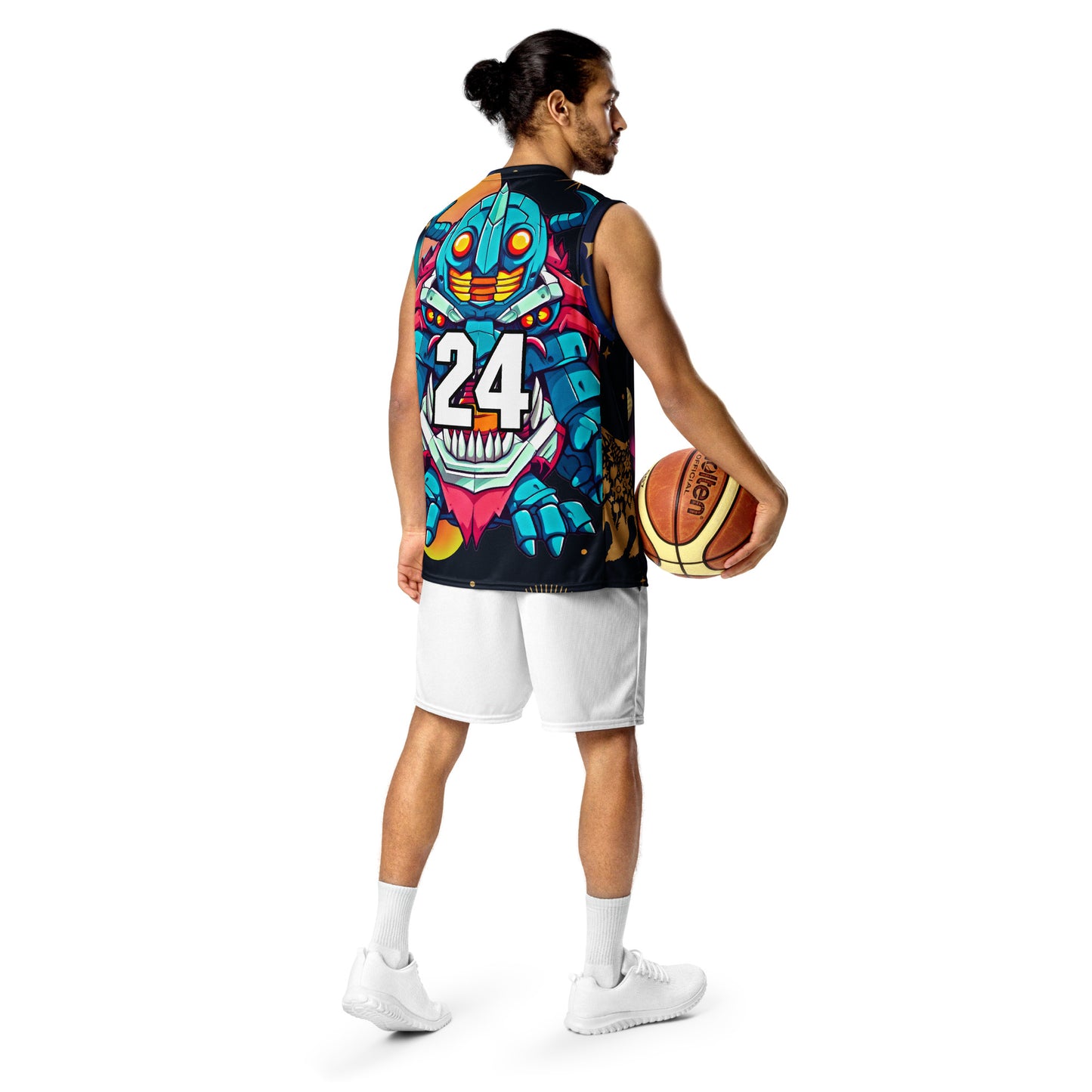 Rex the Reactor Watcher - Recycled unisex basketball jersey - Nebula Night Colorway