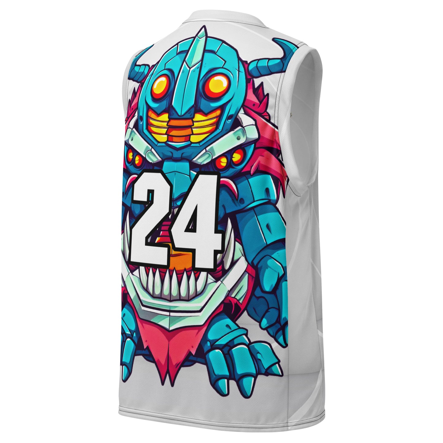 Rex the Reactor Watcher - recycled unisex basketball jersey - Ivory Vortex Colorway