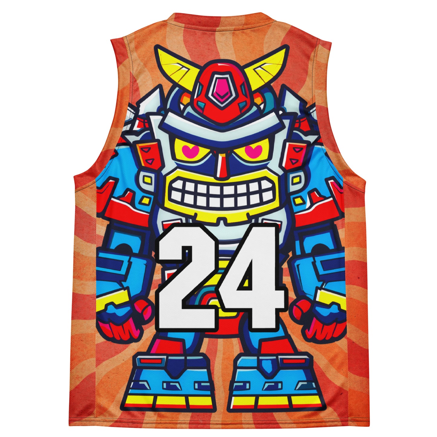 Robo Ranger - Recycled unisex basketball jersey - Solar Flare Colorway