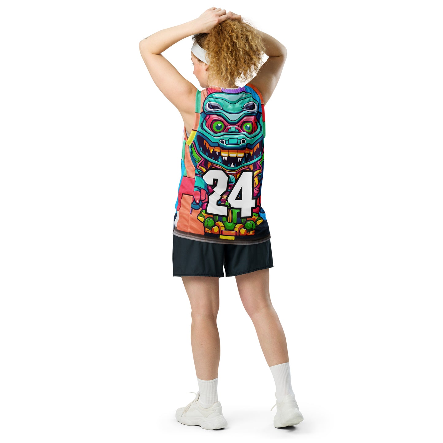 Astro Protector - Recycled unisex basketball jersey - Block Fusion Colorway