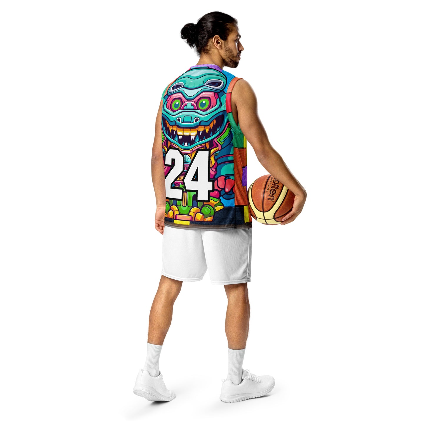 Astro Protector - Recycled unisex basketball jersey - Block Fusion Colorway