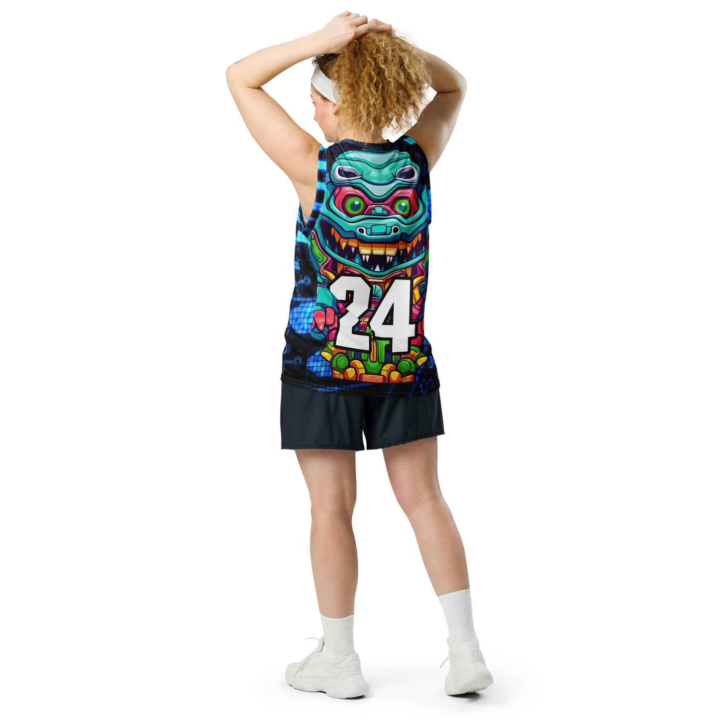 Astro Protector - Recycled unisex basketball jersey - Digital Pulse Colorway