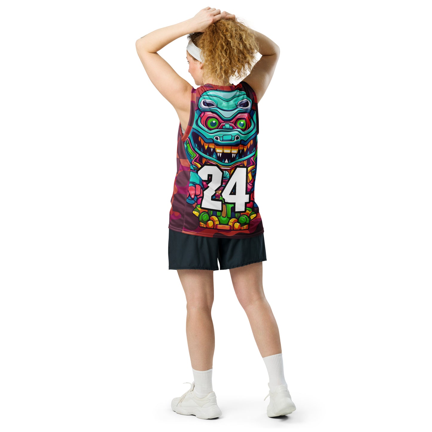 Astro Protector - Recycled unisex basketball jersey - Inferno Camo Colorway