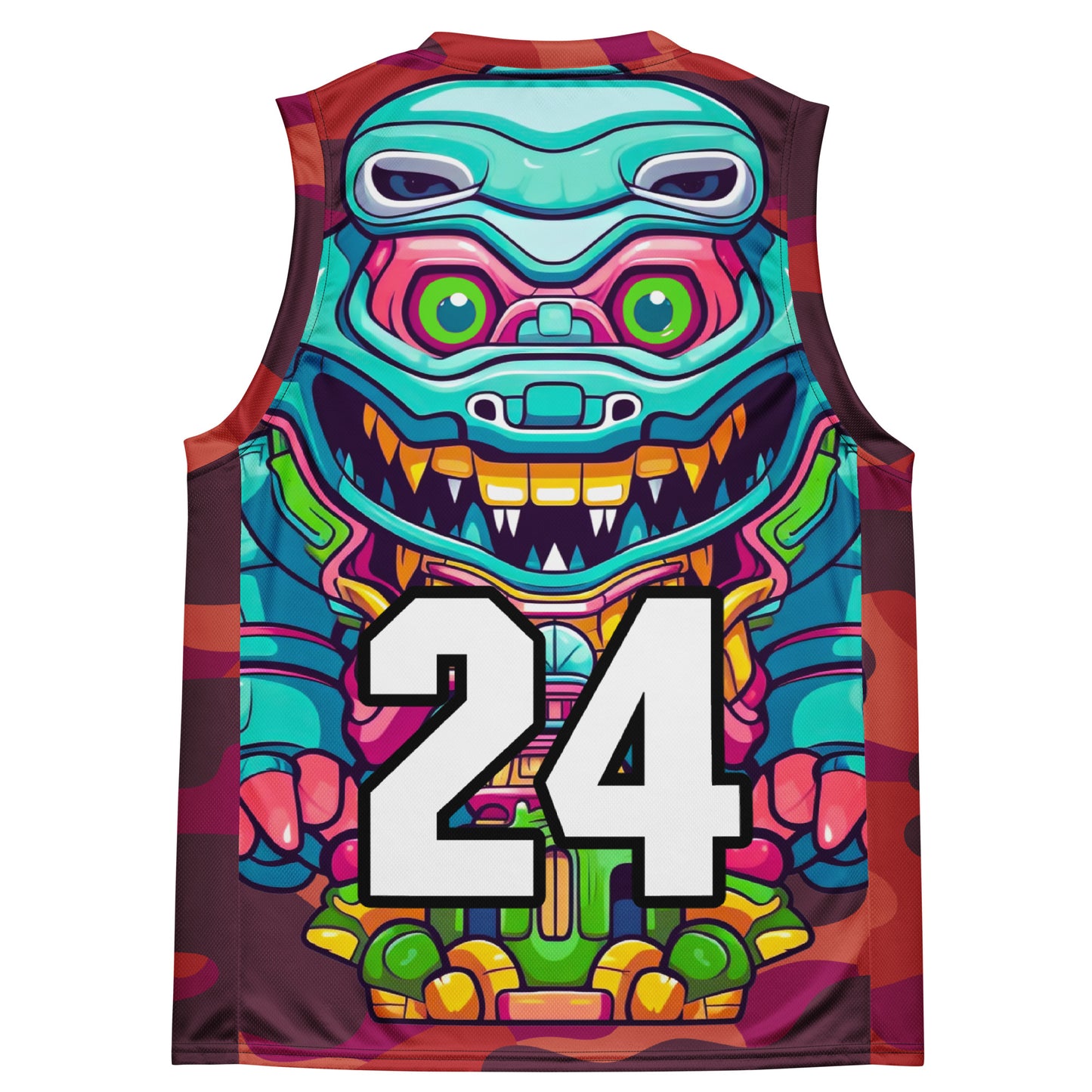 Astro Protector - Recycled unisex basketball jersey - Inferno Camo Colorway