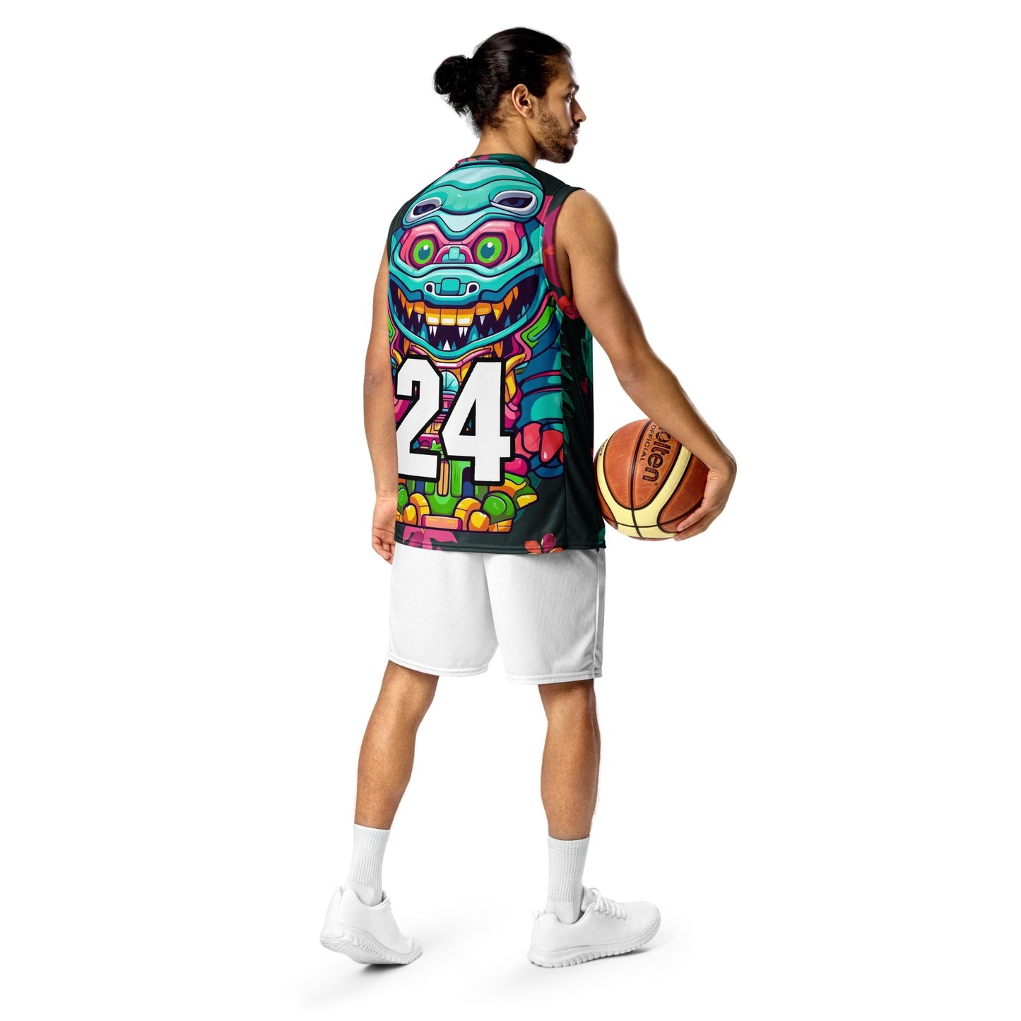 Astro Protector - Recycled unisex basketball jersey - Midnight Jungle Colorway