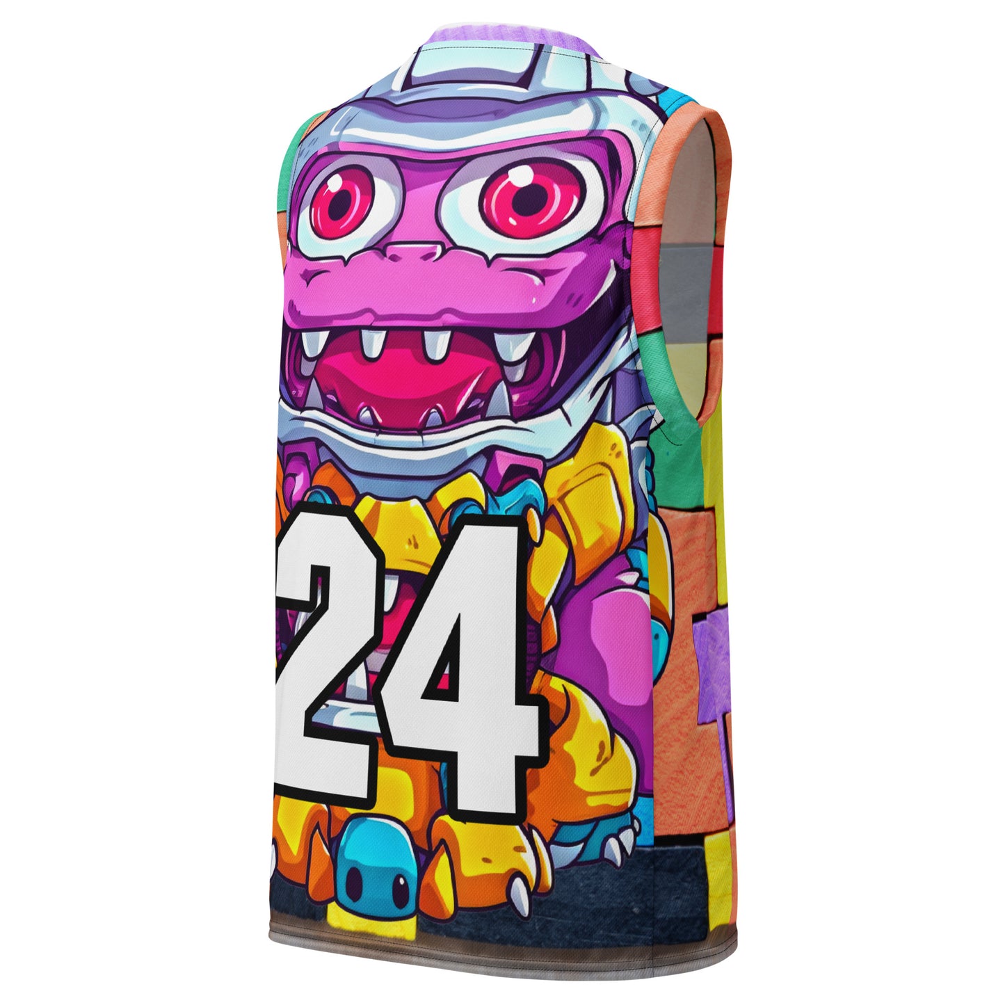 Cyber Critter - Recycled unisex basketball jersey - Block Fusion Colorway