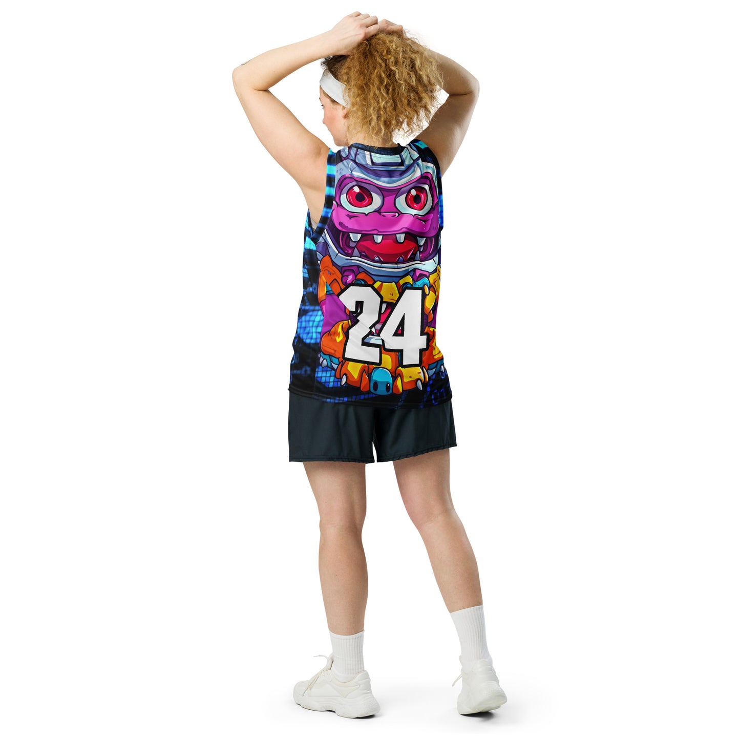 Cyber Critter - Recycled unisex basketball jersey - Digital Pulse Colorway