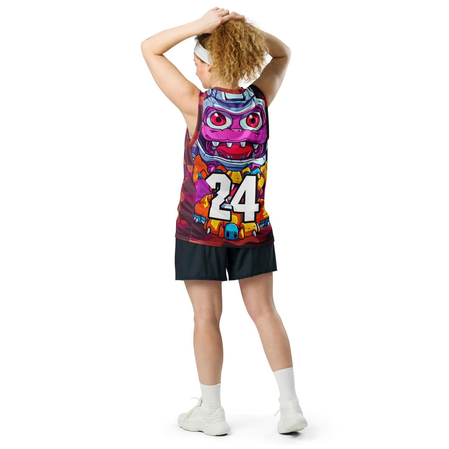 Cyber Critter - Recycled unisex basketball jersey - Inferno Camo Colorway