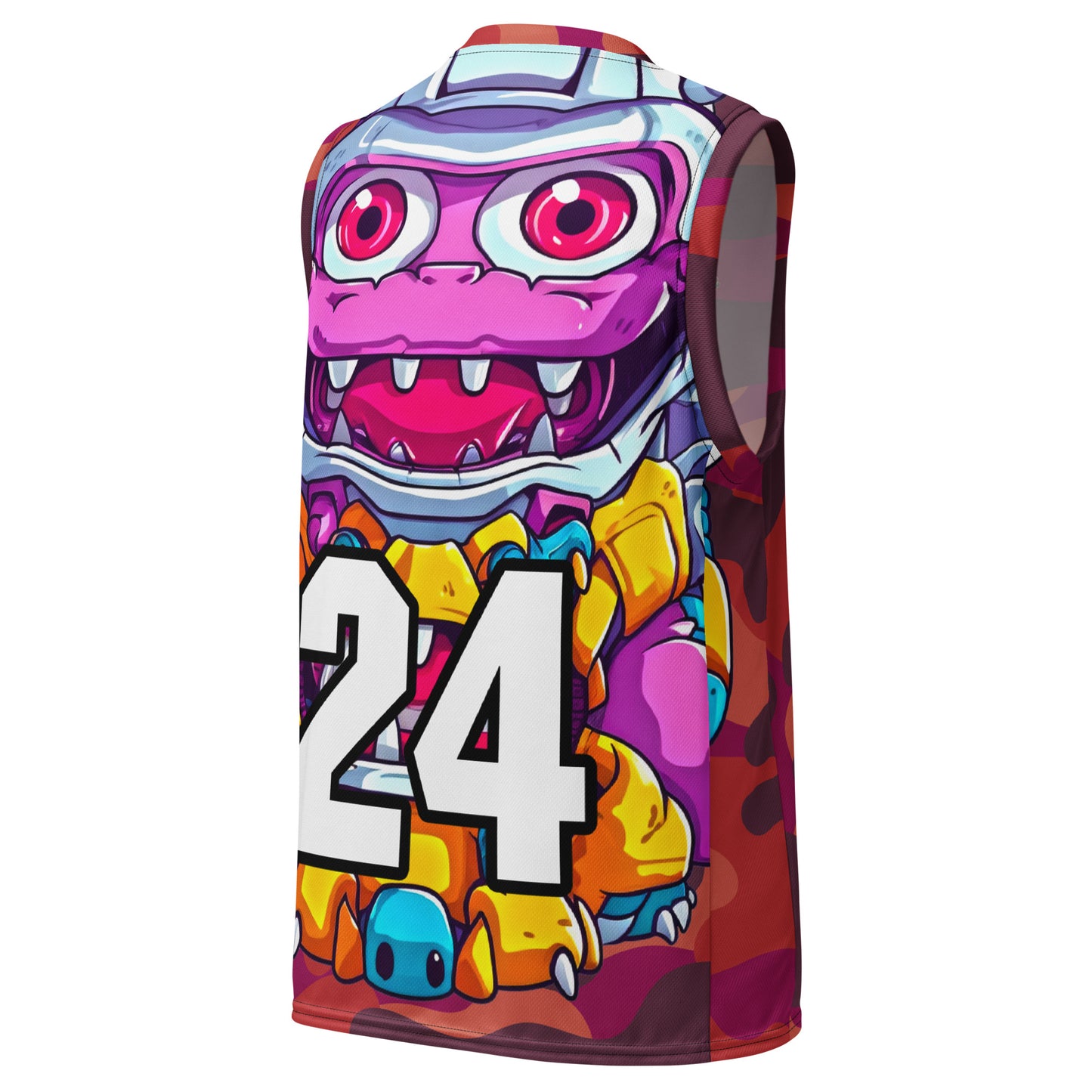 Cyber Critter - Recycled unisex basketball jersey - Inferno Camo Colorway