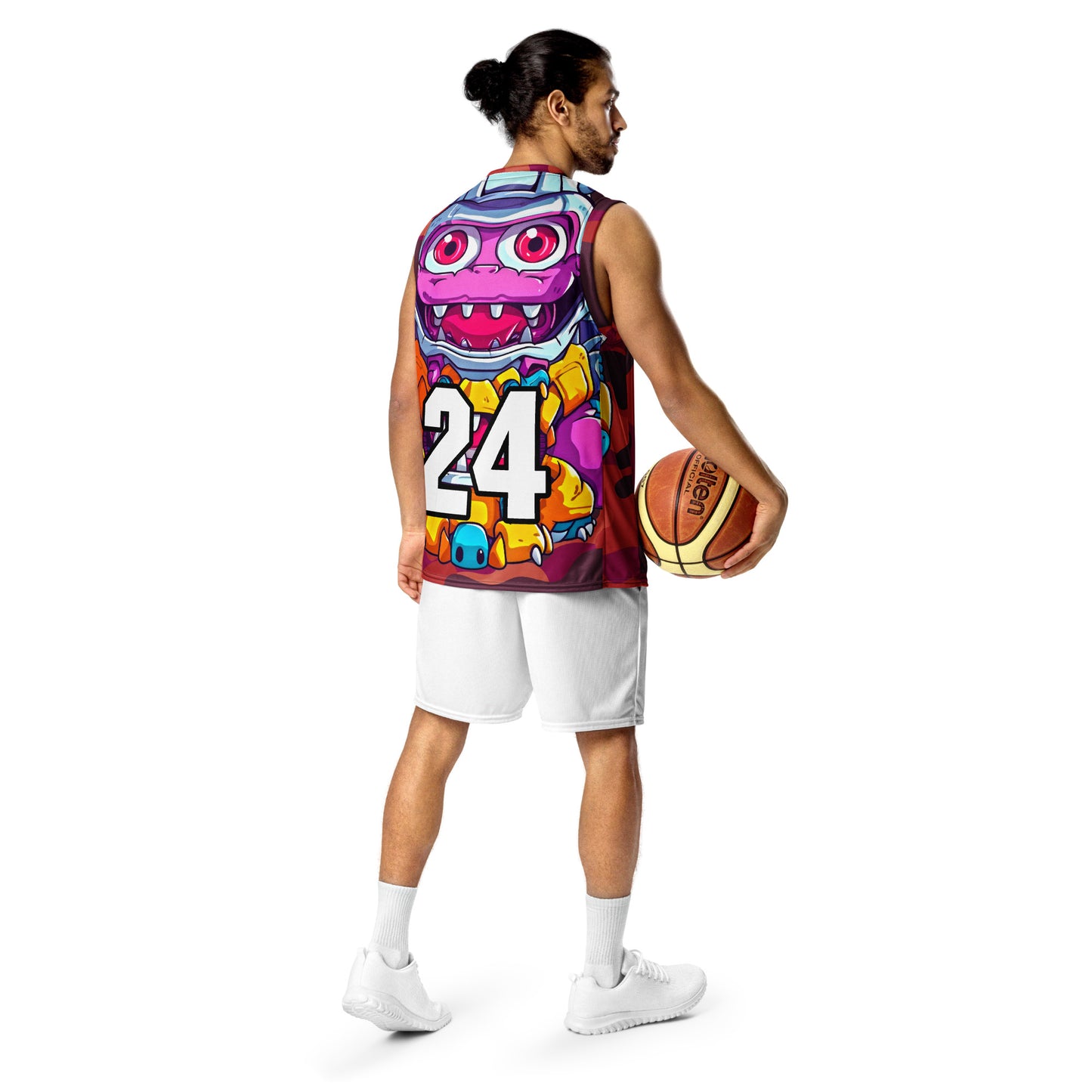 Cyber Critter - Recycled unisex basketball jersey - Inferno Camo Colorway