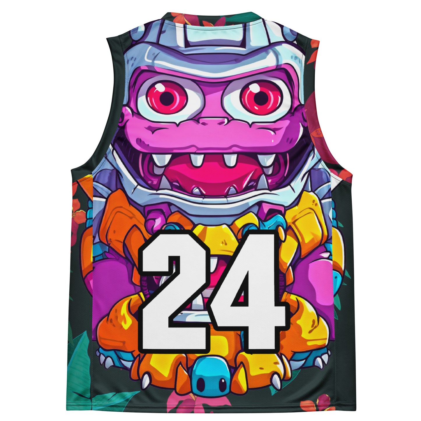 Cyber Critter - Recycled unisex basketball jersey - Midnight Jungle Colorway