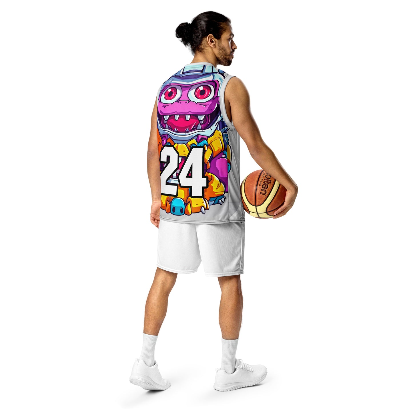 Cyber Critter - Recycled unisex basketball jersey - Ivory Vortex Colorway