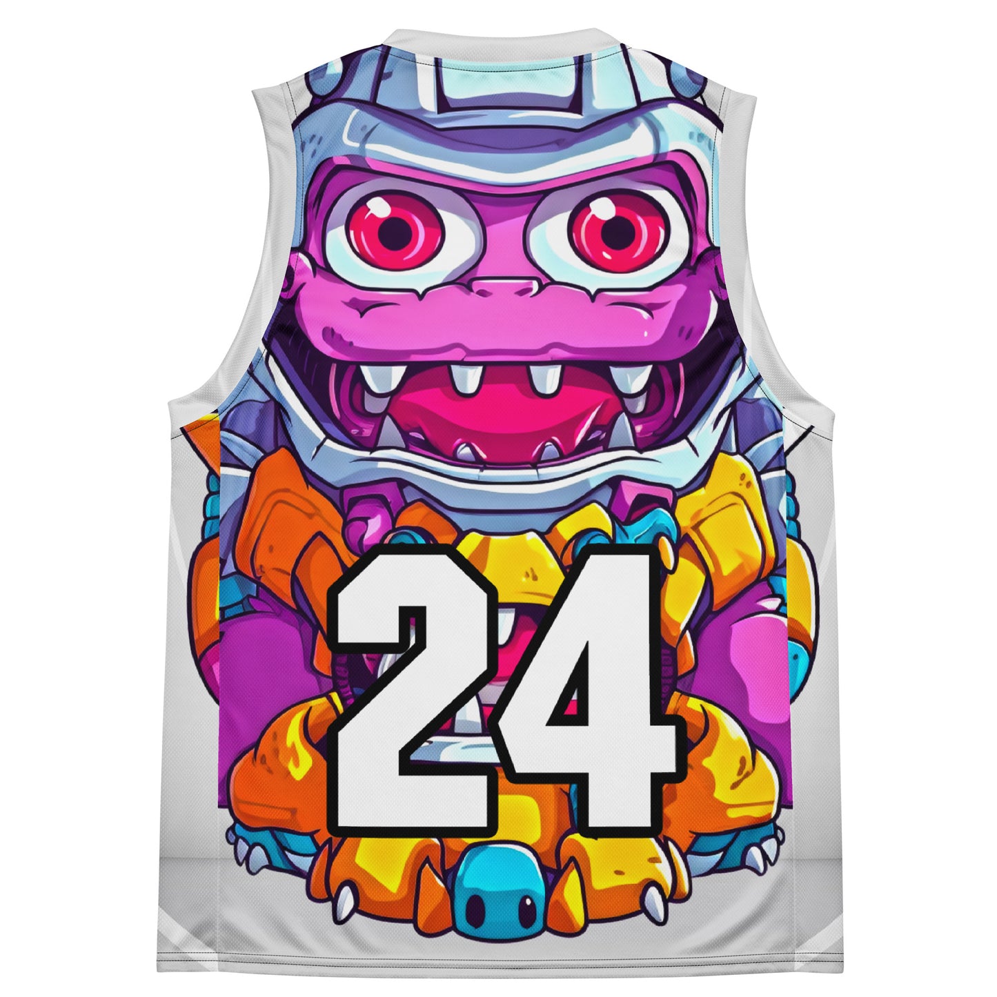 Cyber Critter - Recycled unisex basketball jersey - Ivory Vortex Colorway