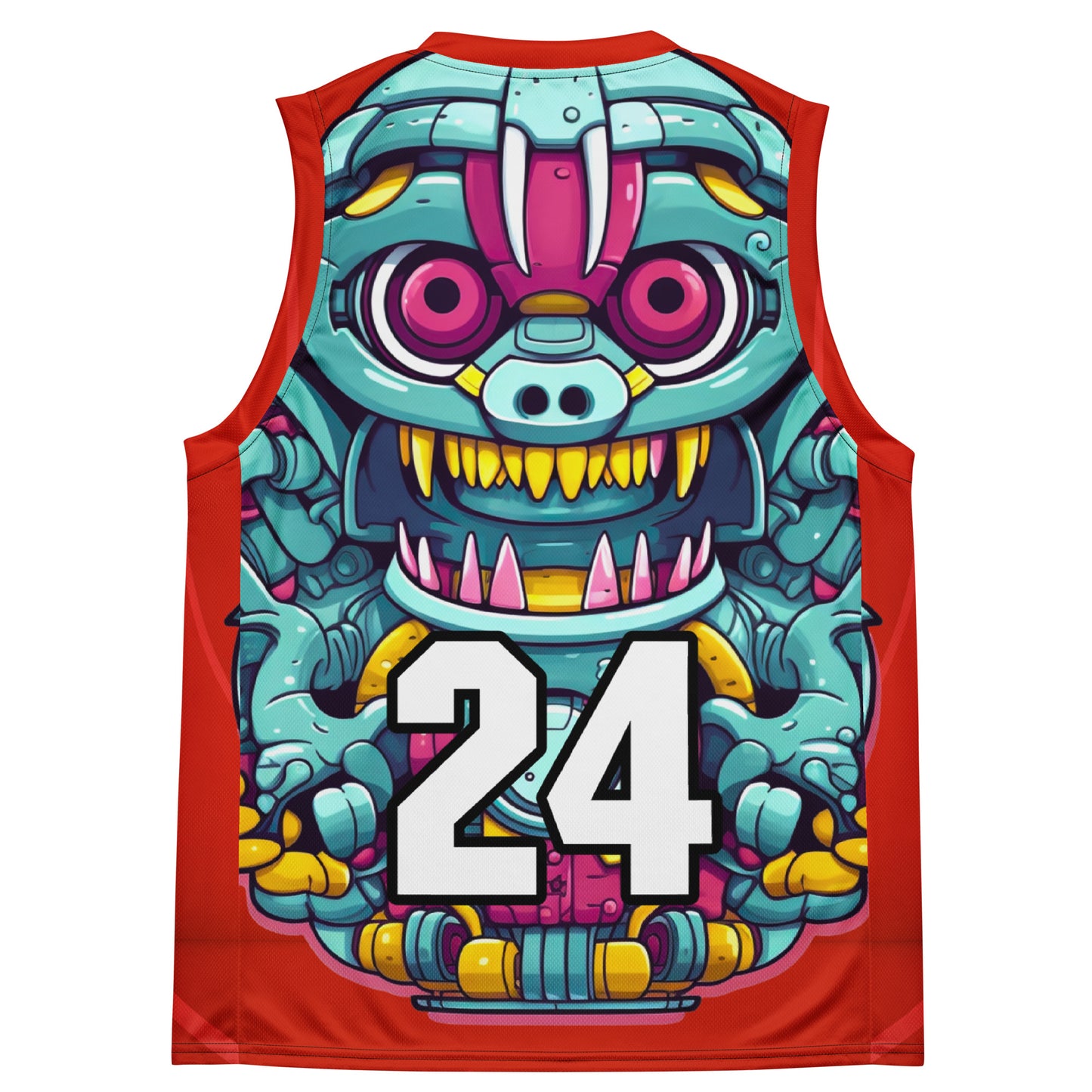 Gear Critter - Recycled unisex basketball jersey - Crimson Vortex Colorway