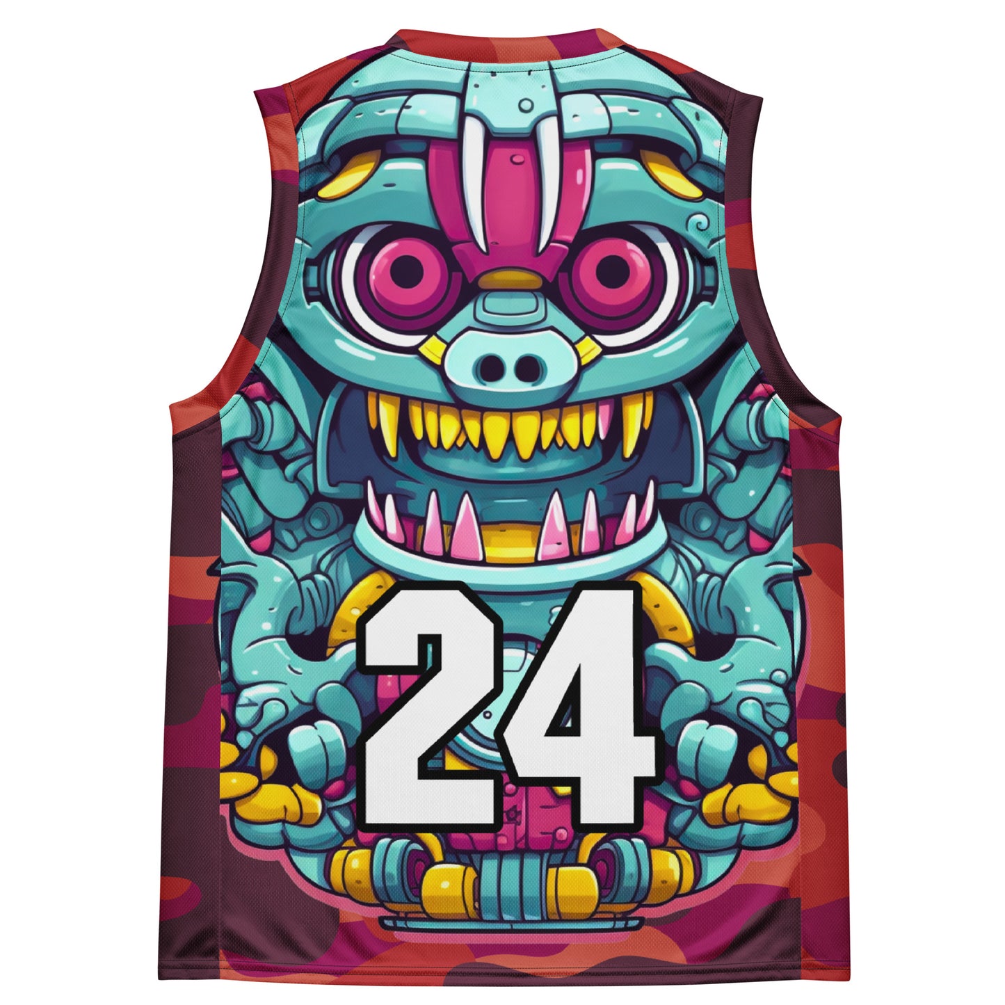 Gear Critter - Recycled unisex basketball jersey - Inferno Camo Colorway