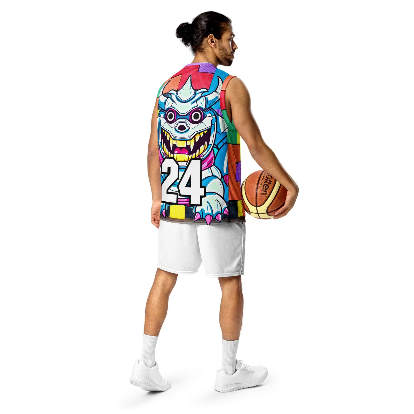 Kind Claw - Recycled unisex basketball jersey - Block Fusion Colorway