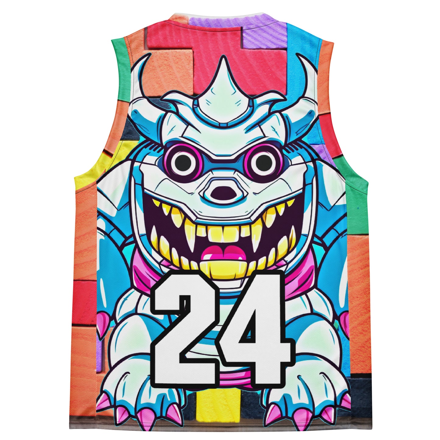 Kind Claw - Recycled unisex basketball jersey - Block Fusion Colorway